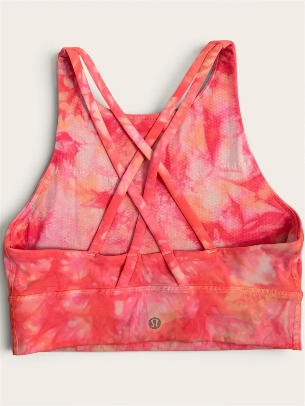 lululemon athletica Pink and Coral Tie-Dye Sports Bra